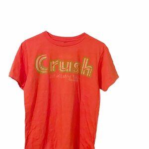 Vintage Savvy Orange Short Sleeve Tee with Bold Print